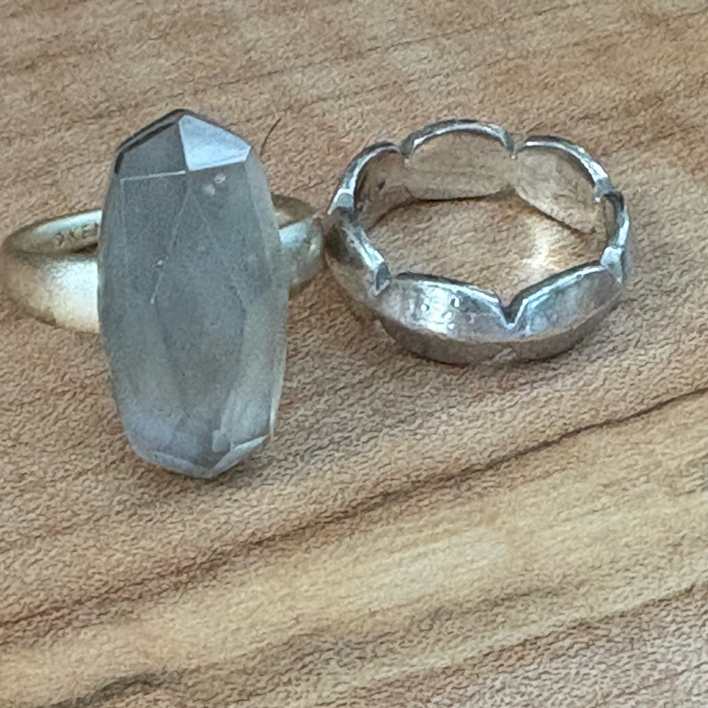 Lot of 2 Kendra Scott Silver and Gold Women's Rings size 7